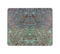 Tappetino per Mouse Rustic Western Country Cowboy Deep Teal Tooled Leather Mouse Mat Waterproof Tappetino Mouse Gaming Pulire Tappetino per Tastiera per Mac Laptop Ufficio 25X30Cm