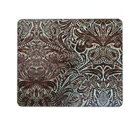 Tappetino Per Mouse Rustic Western Country Tooled Leather Flower Mousepad Waterproof Tappetino Per Mouse Da Gioco Pulire Mouse Mat Per Gaming Ufficio Mac 25X30Cm