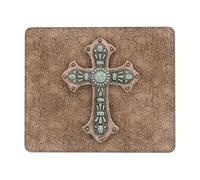 Tappetino per Mouse Rustic Western Style Cowboy Brown And Cyan Tappetino Mouse Gaming Pulire Mousepad Multifunzione Tappetino Scrivania per Gaming Ufficio Laptop 25X30Cm