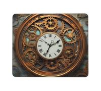 Tappetino per Mouse Rusty Steampunk Clock Tappetino Mouse Base Antiscivolo in Gomma Confortevole Sottomano, per Laptop, Ufficio, Computer, 25x30cm