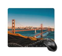 Tappetino per mouse San Francisco con bordo cucito, panno lavabile, tappetino per mouse in gomma antiscivolo, design perfetto per giochi, laptop, lavoro in ufficio