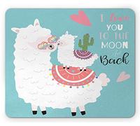 Tappetino per Mouse Saying Llama Family Baby Alpaca Cactus Hearts Flower Doodle Tappetino Mouse Gaming Portatile Impermeabile Sottomano, per Computer, Scrivania, Casa, 25x30cm