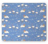 Tappetino per Mouse Saying Pattern of Counting Sheep Themed Pattern Moon And Stars Tappetino Mouse Pad Antipolvere Mousepad Forma Rettangolare, per Computer, Laptop, Casa, 25x30cm