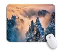 Tappetino Per Mouse Scenic Mount Huangshan Sea Of Clouds Spot Beautiful Mountains Sottomano Lavabile Portatile Mousepad Forma Rettangolare, Per Gioco, Ufficio, 25 x 30cm