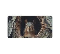 Tappetino per mouse Scoiattolo nel buco dell'albero, grande, antiscivolo, per scrivania da ufficio, grande, per computer e laptop, protezione per laptop, blocchi per scrivere per ufficio e casa, 12" X