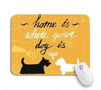 Tappetino per Mouse Scottish Home Is Where Your Dog Terrier Animal White Mousepad Forma Rettangolare Antipolvere Personalizzato Tappetino per Il Mouse Antiscivolo, per Ufficio, Gioco, 25 x 30cm