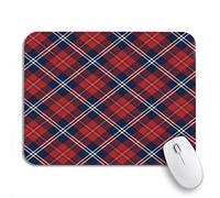 Tappetino per Mouse Scottish Red And Navy Bias Tartan Plaid Christmas Pattern Tappetino Mouse Gaming Tappetino per Il Mouse Antiscivolo, per Computer, Gaming Mouse, 25 x 30cm