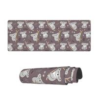 Tappetino per Mouse Seamless Gray Koala Bear Tappetino Mouse Gaming Base Antiscivolo in Gomma Mousepad Forma Rettangolare, per Gaming Mouse, Computer, Laptop, 80x30cm