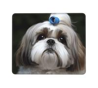 Tappetino per Mouse Shih Tzu Dog Tappetini Mouse Impermeabile Portatile Mousepad Forma Rettangolare, per Ufficio, Computer, Casa, 25x30cm