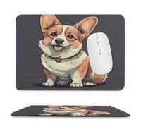 Tappetino per mouse, simpatico tappetino per mouse con illustrazione di un cane Corgi e bordo lucchetto, divertente e carino, per giochi su laptop, accessori per la casa e l'ufficio, scrivania.