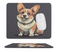 Tappetino per mouse, simpatico tappetino per mouse con illustrazione di un cane Corgi e bordo lucchetto, divertente e carino, per giochi su laptop, accessori per la casa e l'ufficio, scrivania.