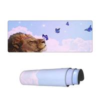 Tappetino per Mouse Smart Lion Butterfly Tappetino Mouse Pad Confortevole Sottomano, per Laptop, Scrivania, Computer, 80x30cm