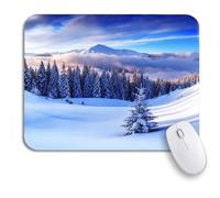 Tappetino Per Mouse Snow Snovy Trees On Winter Mountains Landscape Christmas Sunset Tappetino Mouse Pad Portatile Antipolvere Tappetino Mouse, Per Scrivania, Casa, 25 x 30cm