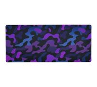 Tappetino per mouse sottile con motivo mimetico viola, nero, blu, per computer portatile, per scrivere, 80 x 30 cm