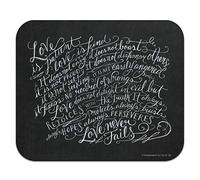 Tappetino per mouse sottile con scritta "Love is Patient Kind Corinthians"