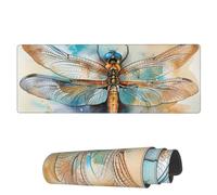 Tappetino Per Mouse Splash Grunge Dragonfly Tappetino Mouse Gaming Portatile Mousepad Forma Rettangolare, Per Ufficio, Scrivania, Laptop, 80x30cm