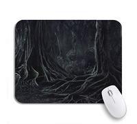 Tappetino per Mouse Spooky Halloween Dead Mysterious Creepy Trees Twisted Roots Sottomano Confortevole Mousepad Forma Rettangolare, per Scrivania, Gaming Mouse, 25 x 30cm