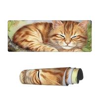 Tappetino Per Mouse Spring Sleep Cat On Tree Tappetino Mouse Pad Impermeabile Mousepad Forma Rettangolare, Per Casa, Ufficio, Scrivania, 80x30cm