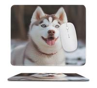 Tappetino per mouse, stampa di un cane Hu con bordo a blocco, simpatico e divertente, per giochi su laptop, accessori per la casa e l'ufficio, tappetino da scrivania
