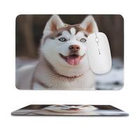 Tappetino per mouse, stampa di un cane Hu con bordo a blocco, simpatico e divertente, per giochi su laptop, accessori per la casa e l'ufficio, tappetino da scrivania