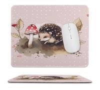 Tappetino per mouse, stampa di un riccio con e bordo arricciato, simpatico e divertente, per giochi su laptop, accessori per la casa e l'ufficio, tappetino da scrivania
