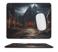 Tappetino per mouse, stampa di una vecchia cripta con bordo a forma di lucchetto, carino e divertente, per giochi su laptop, accessori per la casa e l'ufficio, tappetino da scrivania