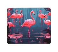Tappetino per mouse stampato con fenicotteri (Lovely Flamingos), 20,1 x 24,1 cm, impermeabile, antiscivolo, base in gomma per computer portatile, scrivania, decorazione per casa e ufficio