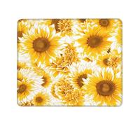 Tappetino per mouse stampato con girasoli 20,1 x 24,1 cm, impermeabile, antiscivolo, base in gomma per laptop, scrivania, decorazione per casa e ufficio