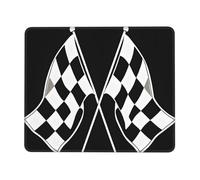 Tappetino per mouse stampato con motivo di bandiere a scacchi, 20,1 x 24,1 cm, impermeabile, antiscivolo, base in gomma per computer portatile, scrivania, decorazione per casa, ufficio