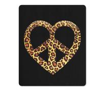 Tappetino per mouse stampato con simbolo della pace, motivo leopardato, antiscivolo, tappetino per tastiera, tappetino per computer portatile, protezioni da scrivania, 17,8 x 21,4 cm, 20,3 x 25,4 cm