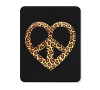 Tappetino per mouse stampato con simbolo della pace, motivo leopardato, antiscivolo, tappetino per tastiera, tappetino per computer portatile, protezioni da scrivania, 17,8 x 21,4 cm, 20,3 x 25,4 cm