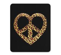 Tappetino per mouse stampato con simbolo della pace, motivo leopardato, antiscivolo, tappetino per tastiera, tappetino per computer portatile, protezioni da scrivania, 17,8 x 21,4 cm, 20,3 x 25,4 cm