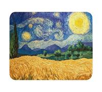 Tappetino per Mouse Starry Night Over The Wheat Field Mouse Pad con Bordi Cuciti Desk Mat Migliora Precisione E velocità Tappetino Mouse Gaming per Computer Portatile Mac Gaming 25X30Cm