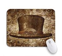 Tappetino per Mouse Steampunk Top Hat As Science Fiction Made of Metal Tappetino per Il Mouse Antiscivolo Facile da Pulire Tappetino Mouse Piccolo, per Scrivania, Computer, 25 x 30cm