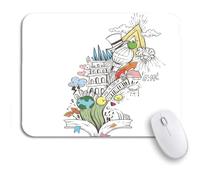 Tappetino per Mouse Story Book Fairy Tale Dream Magic Education Textbook Tappetino Mouse Gaming Base Antiscivolo in Gomma Portatile Tappetino Mouse Piccolo, per Ufficio, Gaming Mouse, 25 x 30cm