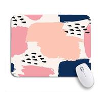 Tappetino Per Mouse Strokes In Navy Blue Pastel Pink And Black Tappetino Mouse Base Antiscivolo In Gomma Confortevole Tappetino Mouse Pad, Per Scrivania, Gioco, 25 x 30cm