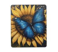 Tappetino per Mouse Sunflower Blue Butterfly 25X30Cm Confortevole Tappetini per Il Mouse Durevole Mousemat per Computer Pc