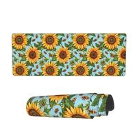 Tappetino Per Mouse Sunflower Flying Bees Tappetino Mouse Pad Base Antiscivolo In Gomma Sottomano, Per Computer, Laptop, Ufficio, 80x30cm