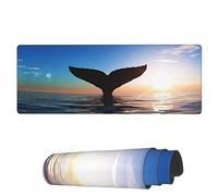 Tappetino Per Mouse Sunset Whale Tail In Water Tappetino Per Il Mouse Antiscivolo Personalizzato Mousepad Forma Rettangolare, Per Computer, Gaming Mouse, Laptop, 80x30cm