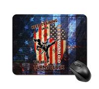 Tappetino per mouse Taekwondo con bandiera americana vintage, base antiscivolo, portatile, per computer, laptop, ufficio, casa