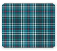 Tappetino per Mouse Tartan Classic Checkered Irish Folk Royal Geometric Stripes Plaid Pattern Print Tappetino Mouse Gaming Impermeabile Mousepad Forma Rettangolare, per Ufficio, 25x30cm