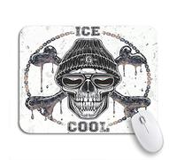 Tappetino Per Mouse Tattoo Ghetto Skull Cool Headphones Motorcycle Dotwork Gangster Snow Tappetino Per Il Mouse Antiscivolo Portatile Tappetino Mouse Gaming, Per Scrivania, 25 x 30cm