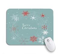 Tappetino Per Mouse Teal Retro Simple Christmas White Snowflakes On Blue Red Mousepad Forma Rettangolare Portatile Tappetino Per Il Mouse Antiscivolo, Per Gaming Mouse, Gioco, 25 x 30cm