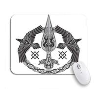 Tappetino per Mouse The Spear of God Odin Two Bird Tappetino per Il Mouse Antiscivolo Base Antiscivolo in Gomma Portatile Tappetino Mouse, per Gaming Mouse, Casa, 25 x 30cm