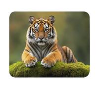 Tappetino per Mouse Tiger Lies On The Moss Tappetino per Tastiera con Bordi Cuciti Protezione Scrivania da Ufficio Waterproof Tappetino Mouse Gaming per Mac Ufficio Pc 25X30Cm