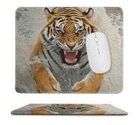 Tappetino per Mouse Tiger Running in Water Waves Cool Durevole Mouse Pad Portatile Mousepad per Pc Ufficio Gaming 10X12In