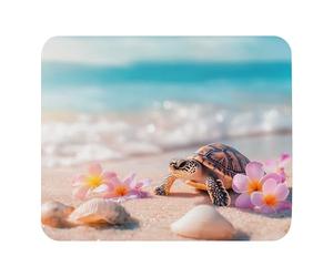 Tappetino per Mouse Tiny Turtle On The Beach Mouse Mat Pulire Mouse Pad Una Presa Stabile su Superfici Lisce Protezione Scrivania da Ufficio per Computer Portatile Gaming Pc 25X30Cm
