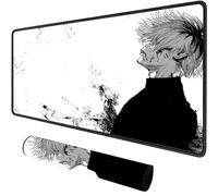 Tappetino per mouse Tokyo Ghoul, tappetino per mouse bianco e nero, tappetino per mouse anime, grande, XXL, tappetino per mouse 900 x 400, tappetino da scrivania da ufficio, impermeabile, antiscivolo,