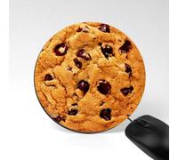 Tappetino per mouse tondo con stampa Biscotto Cookie americano gigante con gocce di cioccolato