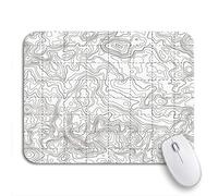 Tappetino per Mouse Topographic Map Topo Contour Abstract Hills Rivers And Mountains Tappetino per Il Mouse Antiscivolo Confortevole Tappetino Mouse Gaming, per Casa, Gioco, 25 x 30cm